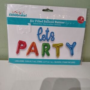 NWT Let's Party Balloon Banner Birthday Supplies Celebration Decorations Boys